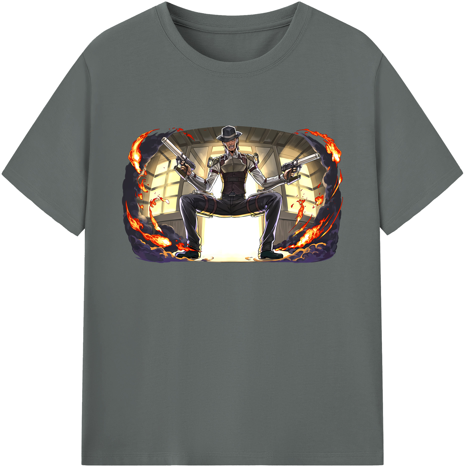 （画像用） 進撃の巨人 ケニー·アッカーマン Attack on Titan Kenny Ackerman 綿100％ メンズ半袖Tシャツ｜肌触りやわらか＆通気性